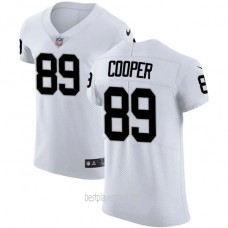 Mens Las Vegas Raiders #89 Amari Cooper Elite White Vapor Road Jersey Bestplayer